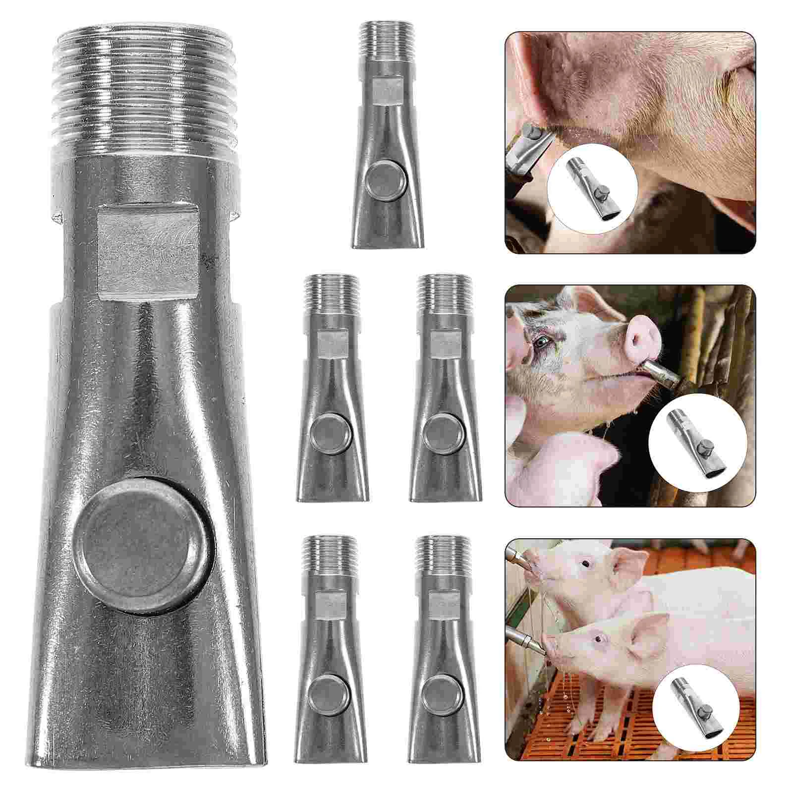 

5pcs Piglets Waterer Stainless Steel Feeders Livestock Automatic Waterer