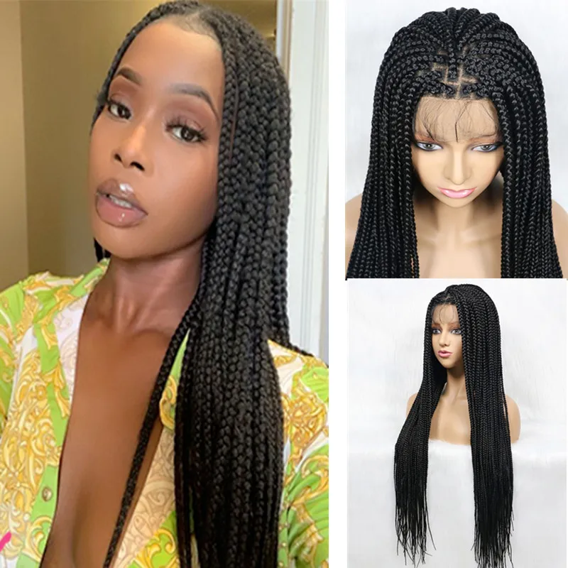 Full Lace Wig Black High 30-34 inch Long Synthetic Braided Box Temperature Fiber Cosplay Wig Black Hair for Women Lace Wigs
Full Lace Wig Black High 30-34 inch Long Synthetic Braided Box Temperature Fiber Cosplay Wig Black Hair for Women Lace Wigs