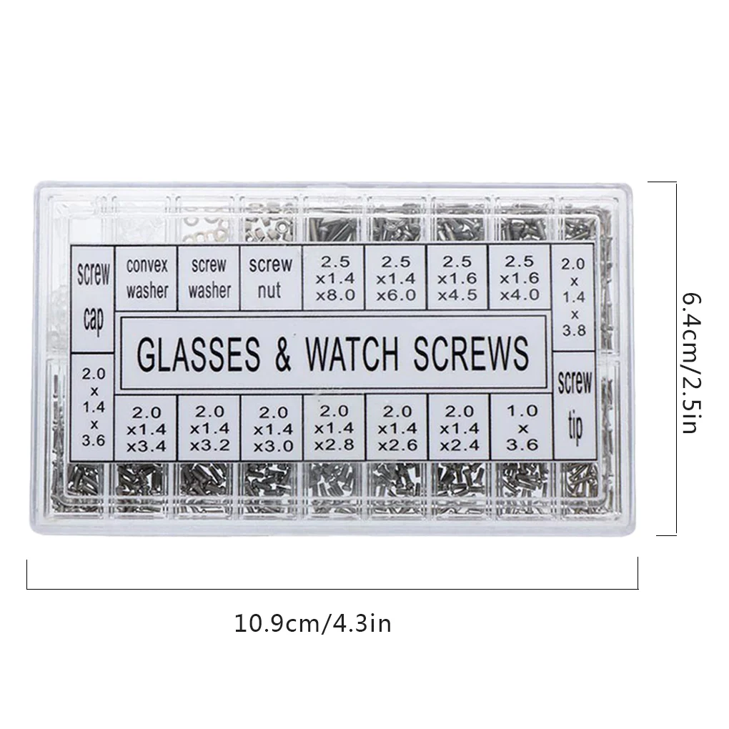 

1000pcs Eyeglass Sunglass Repair Screws Kit with Tweezers Screwdriver Tiny Micro Screws Nuts Assortment