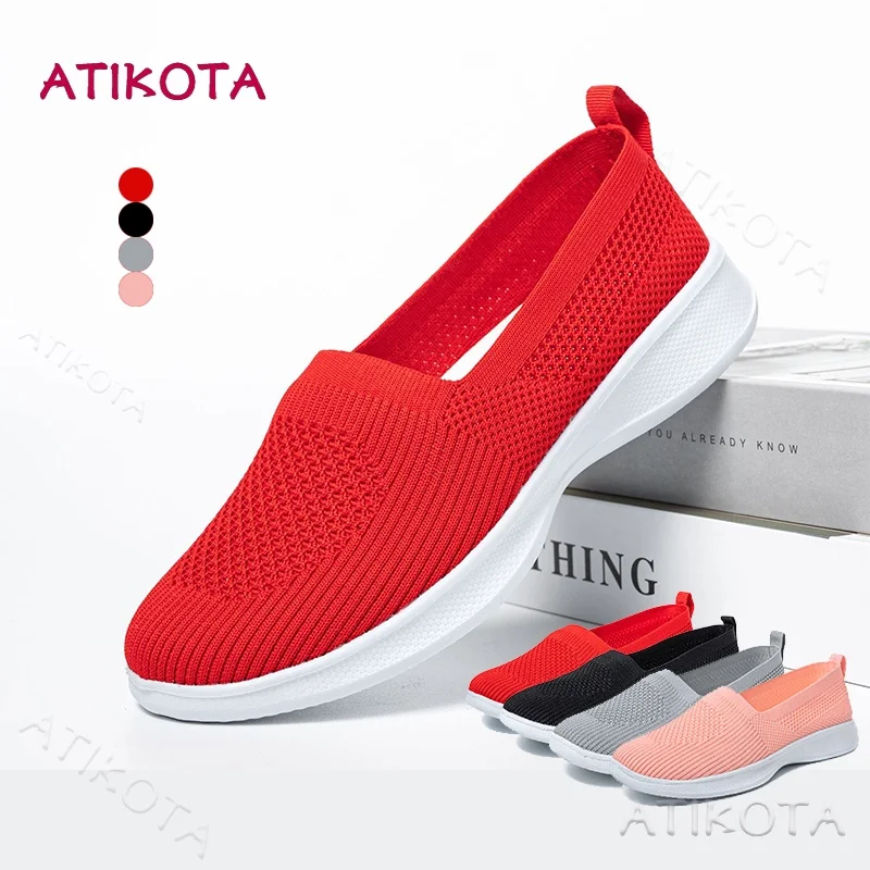 Atikota Women Mesh Flat Sneakers Summer Breathable Round Toe Leisure Flats Non-Slip Soft EVA Bottom Slip-On Work Casual Shoes
Atikota Women Mesh Flat Sneakers Summer Breathable Round Toe Leisure Flats Non-Slip Soft EVA Bottom Slip-On Work Casual Shoes