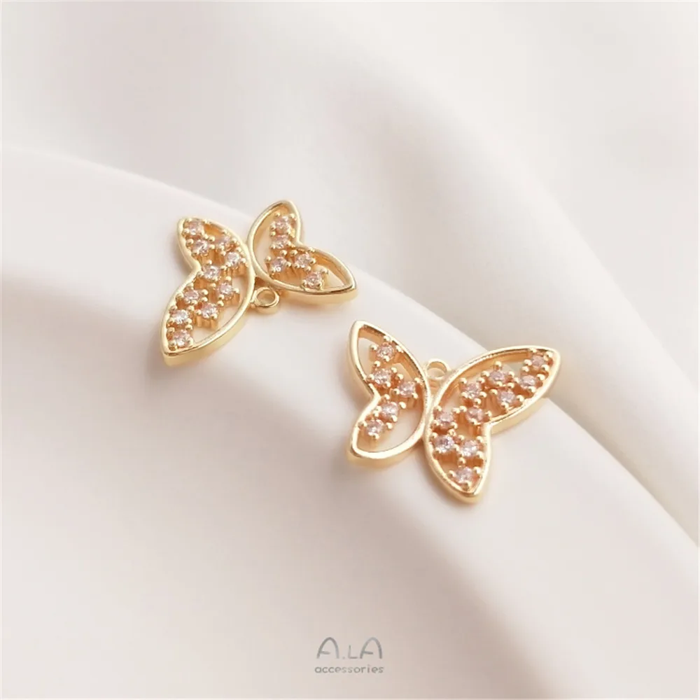 Inlaid zircon butterfly pendant 14K gold bracelet earrings pendant DIY handmade accessories pendant accessories
Inlaid zircon butterfly pendant 14K gold bracelet earrings pendant DIY handmade accessories pendant accessories