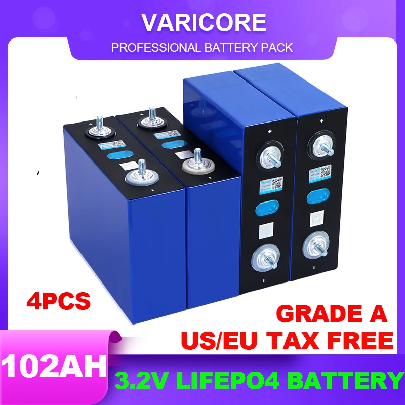 4pcs 3.2V 102Ah LiFePO4 battery Lithium iron phospha DIY 4S 12V 24V Motorcycle Electric Car Solar Inverter Grade A batteries
4pcs 3.2V 102Ah LiFePO4 battery Lithium iron phospha DIY 4S 12V 24V Motorcycle Electric Car Solar Inverter Grade A batteries