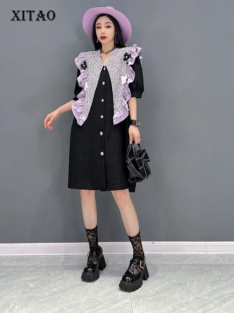 XITAO Ruffle Dress Fashion Patchwork Single Breast 2022 Summer Minority Sleeveless Solid Color Elegant Loose Dress WMD6314
XITAO Ruffle Dress Fashion Patchwork Single Breast 2022 Summer Minority Sleeveless Solid Color Elegant Loose Dress WMD6314
