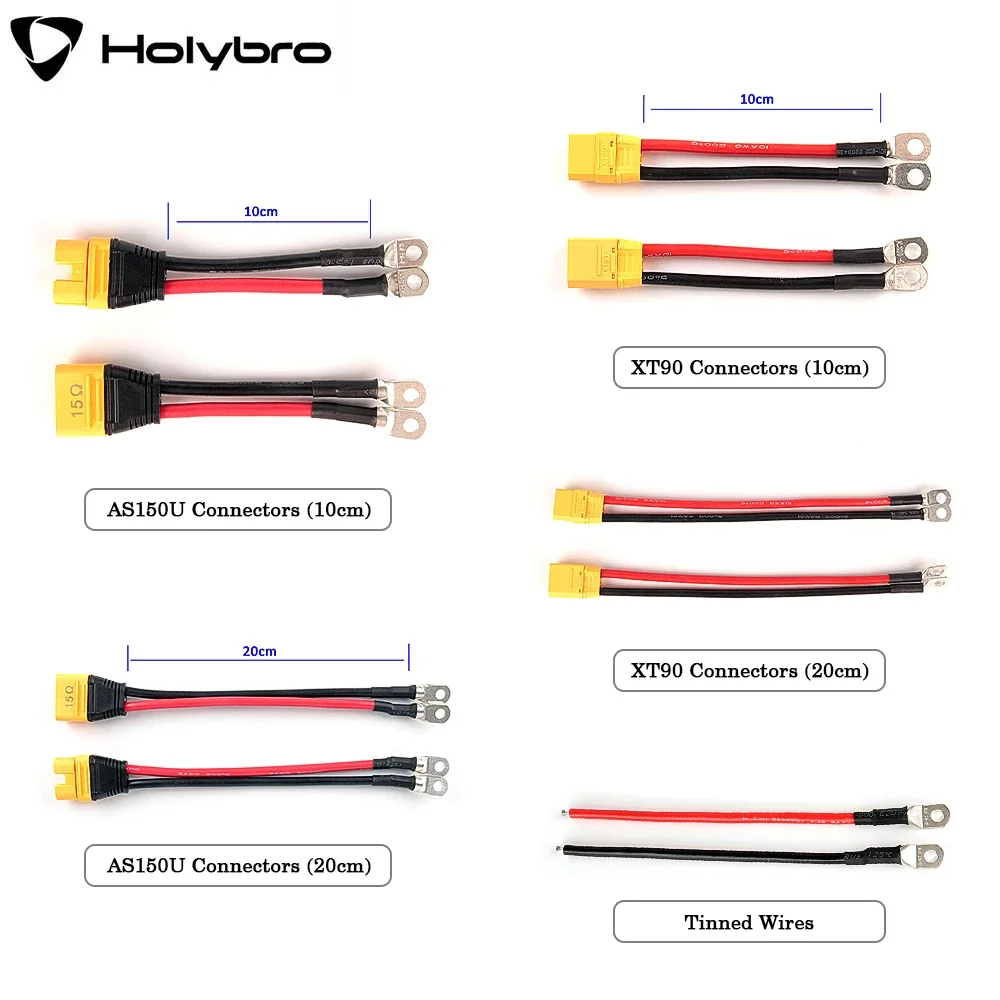 Holybro AS150U-F/ AS150U-M Or XT90-F/XT90-M Connectors Wire 10CM/20CM For Holybro PM08/PM08D 2-14S Power Module 
Holybro AS150U-F/ AS150U-M Or XT90-F/XT90-M Connectors Wire 10CM/20CM For Holybro PM08/PM08D 2-14S Power Module