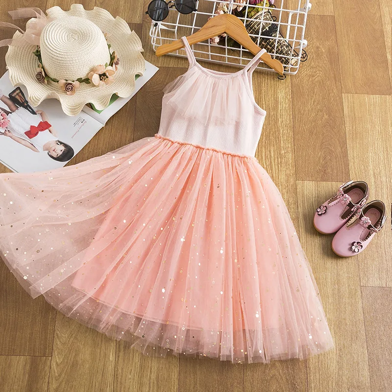 New Summer Cute Tulle Cotton Backless Starry Suspenders Girls Dress Fashion Pink Lace Sequins Party Princess Dress Kids' Wear
New Summer Cute Tulle Cotton Backless Starry Suspenders Girls Dress Fashion Pink Lace Sequins Party Princess Dress Kids' Wear