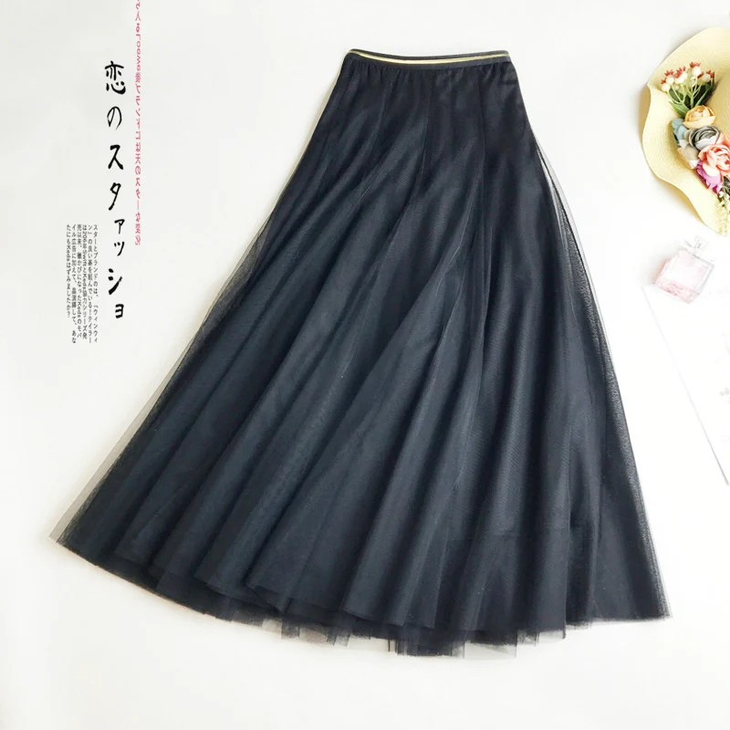Summer Thin Long High Waist Skirt Women Korean Girl Lolita Style Princess Black Multilayer Tiered Mesh A Line Puffy Skirt Ladies
Summer Thin Long High Waist Skirt Women Korean Girl Lolita Style Princess Black Multilayer Tiered Mesh A Line Puffy Skirt Ladies
