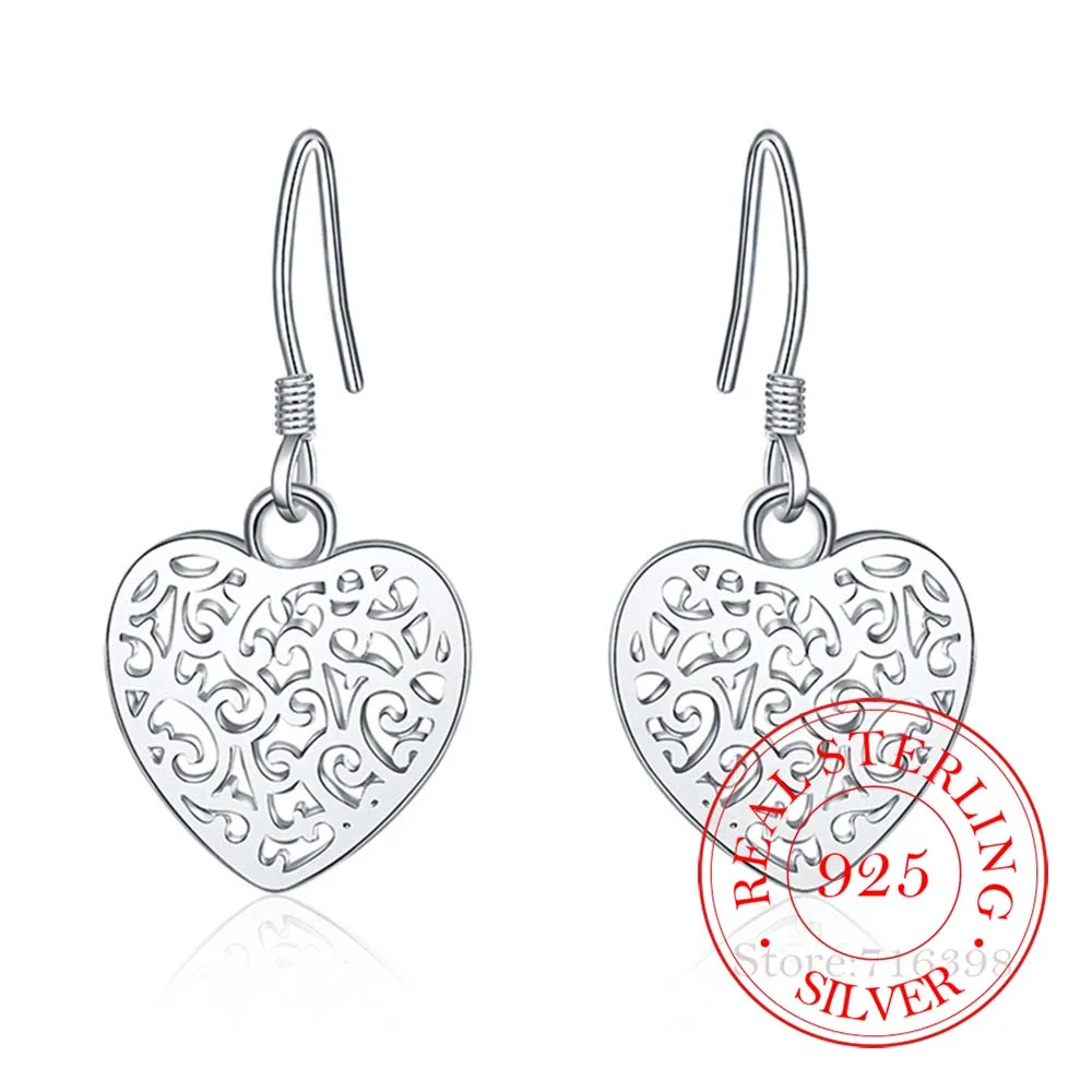 925 Sterling Silver Earring Korean Vintage Hollow Pattern Heart Long Dangle Earrings For Women 2020 Engagement Wedding Jewelry
925 Sterling Silver Earring Korean Vintage Hollow Pattern Heart Long Dangle Earrings For Women 2020 Engagement Wedding Jewelry