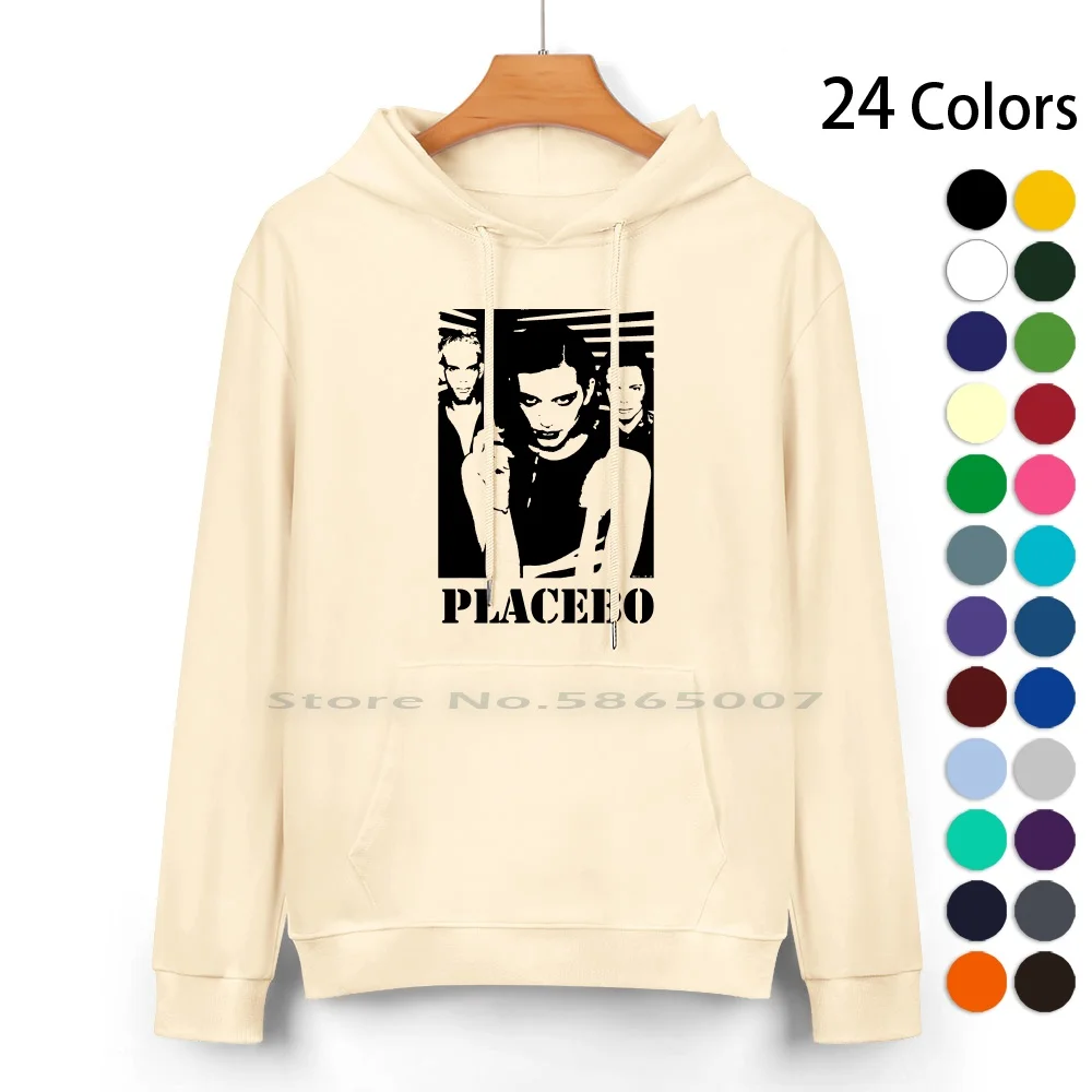

Placebo Pure Cotton Hoodie Sweater 24 Colors Placebo Brian Molko Band Music Alternative Black Silhouette Mads Sleeping With