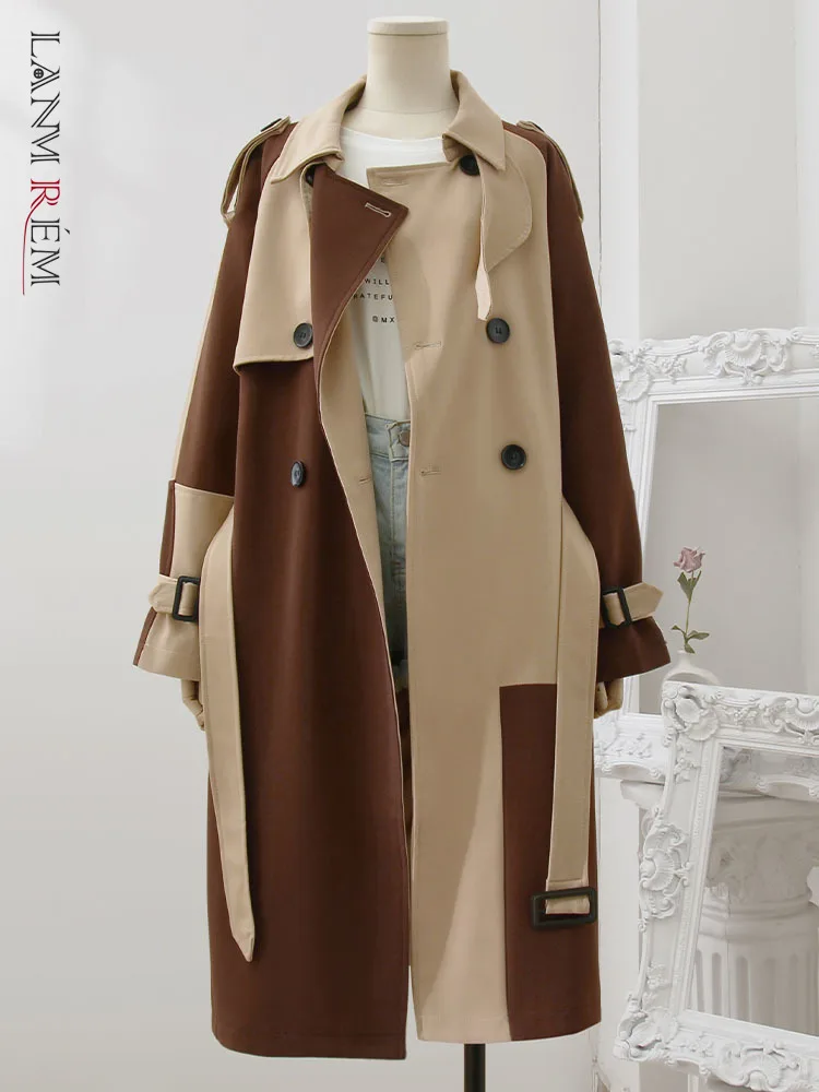 LANMREM Loose Patchwork Trench Coat For Women Lapel Double Breasted Long Sleeves Belt Coats Female Clothing Autumn New 32D785
LANMREM Loose Patchwork Trench Coat For Women Lapel Double Breasted Long Sleeves Belt Coats Female Clothing Autumn New 32D785