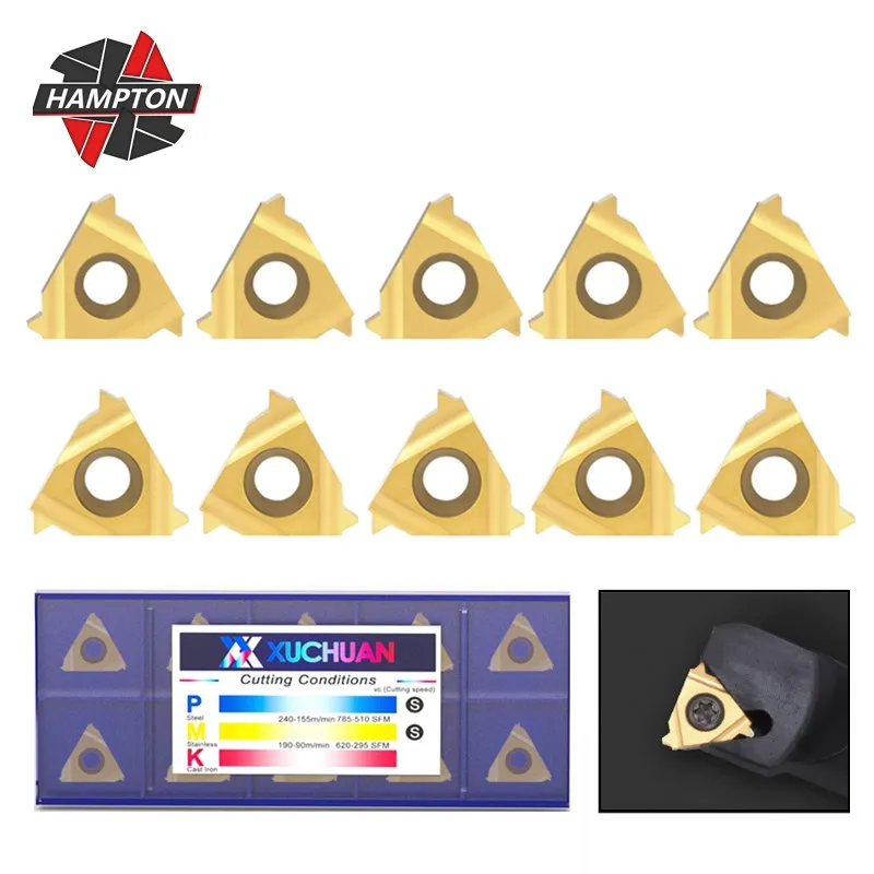 HAMPTON 16IR 16ER 1.0 1.25 1.5 1.75 2.0 2.5 3.0mm Carbide Blade CNC Lathe Milling Cutter Turning Tool Insert
HAMPTON 16IR 16ER 1.0 1.25 1.5 1.75 2.0 2.5 3.0mm Carbide Blade CNC Lathe Milling Cutter Turning Tool Insert