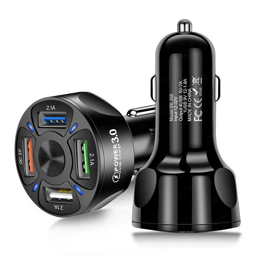 Car USB Charger Quick Charge 3.0 4.0 Universal 18W Fast Charging in car 4 Port mobile phone charger for samsung s10 iphone 11 7
Car USB Charger Quick Charge 3.0 4.0 Universal 18W Fast Charging in car 4 Port mobile phone charger for samsung s10 iphone 11 7