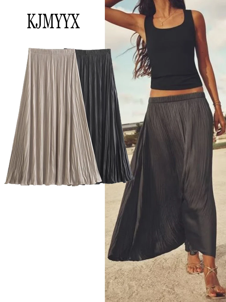 KJMYYX Summer Women Solid Folds Midi Skirt New 2023 Elegant Female Versatile Clothing Lady Casual A-Line Street Outfits Black
KJMYYX Summer Women Solid Folds Midi Skirt New 2023 Elegant Female Versatile Clothing Lady Casual A-Line Street Outfits Black