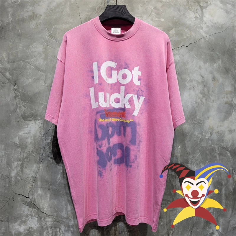 Pink Vetements T Shirt Men Women Washed I did Nothing I Just Got Lucky T-Shirt Unisex Top Tees
Pink Vetements T Shirt Men Women Washed I did Nothing I Just Got Lucky T-Shirt Unisex Top Tees