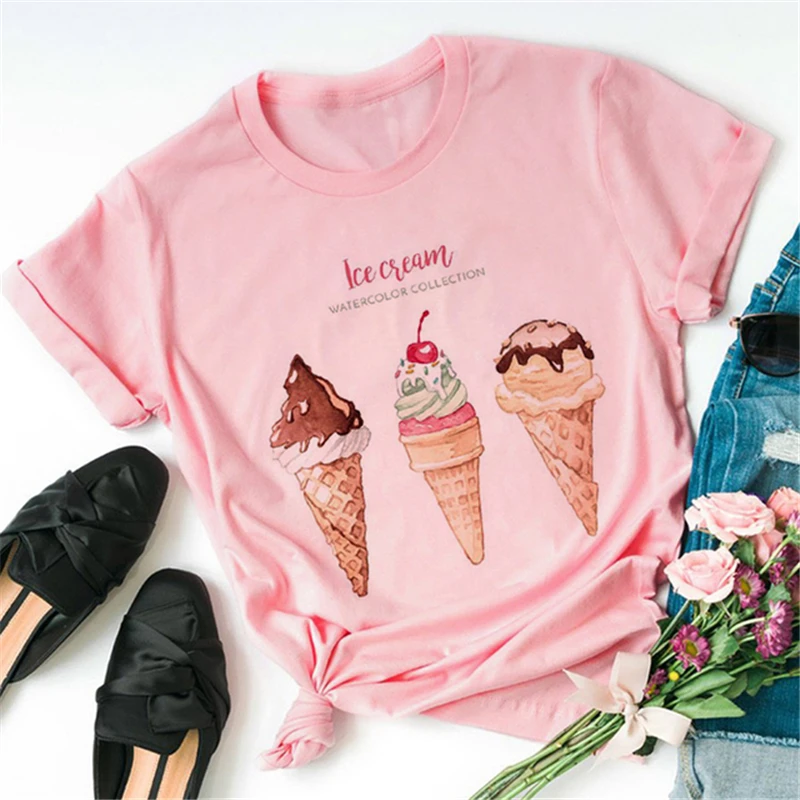 ZOGANKIN New Ice Cream Cute Cartoon Women Pink T shirt Harajuku Kawaii Spring Summer Tshirt Casual Tumblr Outfit Fashion Tops
ZOGANKIN New Ice Cream Cute Cartoon Women Pink T shirt Harajuku Kawaii Spring Summer Tshirt Casual Tumblr Outfit Fashion Tops