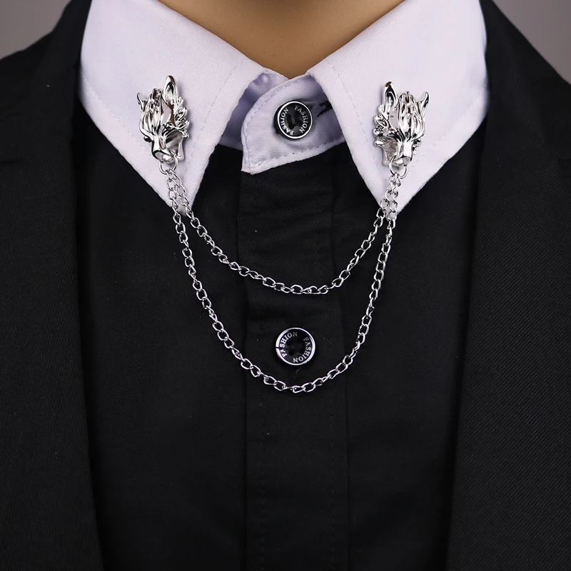2021 New Chain Wolf Pin Brooches for Men's suit Brooch Collar Decorated Wolf Head Shirt Accessories Tide Corsage Brooch Pins
2021 New Chain Wolf Pin Brooches for Men's suit Brooch Collar Decorated Wolf Head Shirt Accessories Tide Corsage Brooch Pins