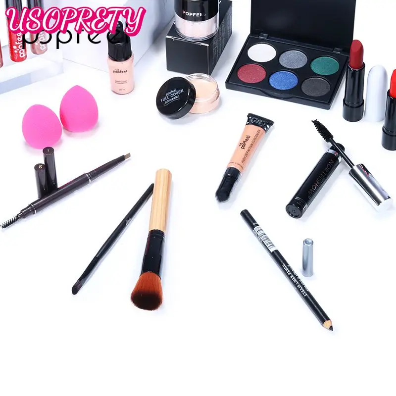 

Make Up Female Cosmetics Kit Concealer Lip Gloss Foundation Base Maquillaje Cosmetic Mascara Powder Eyeshadow Palette Makeup Set
