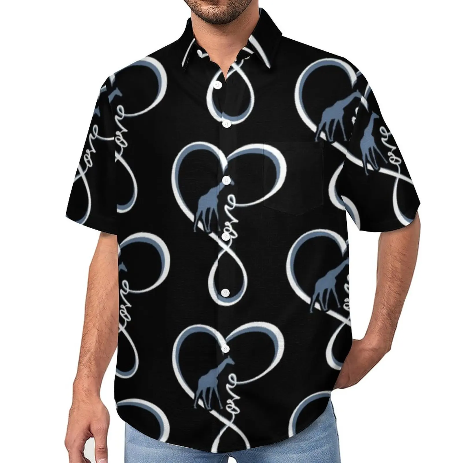 Свободная рубашка с сердечками и сердечками Love Giraffe, мужские пляжные забавные повседневные рубашки с принтом животных, Гавайские забавные блузки с короткими рукавами большого размера
Свободная рубашка с сердечками и сердечками Love Giraffe, мужские пляжные забавные повседневные рубашки с принтом животных, Гавайские забавные блузки с короткими рукавами большого размера