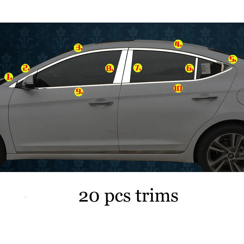 stainless steel car window decoration trims for hyundai elantra 2016 2017 2018 2019 2020 accessories gt avant exterior styling
stainless steel car window decoration trims for hyundai elantra 2016 2017 2018 2019 2020 accessories gt avant exterior styling