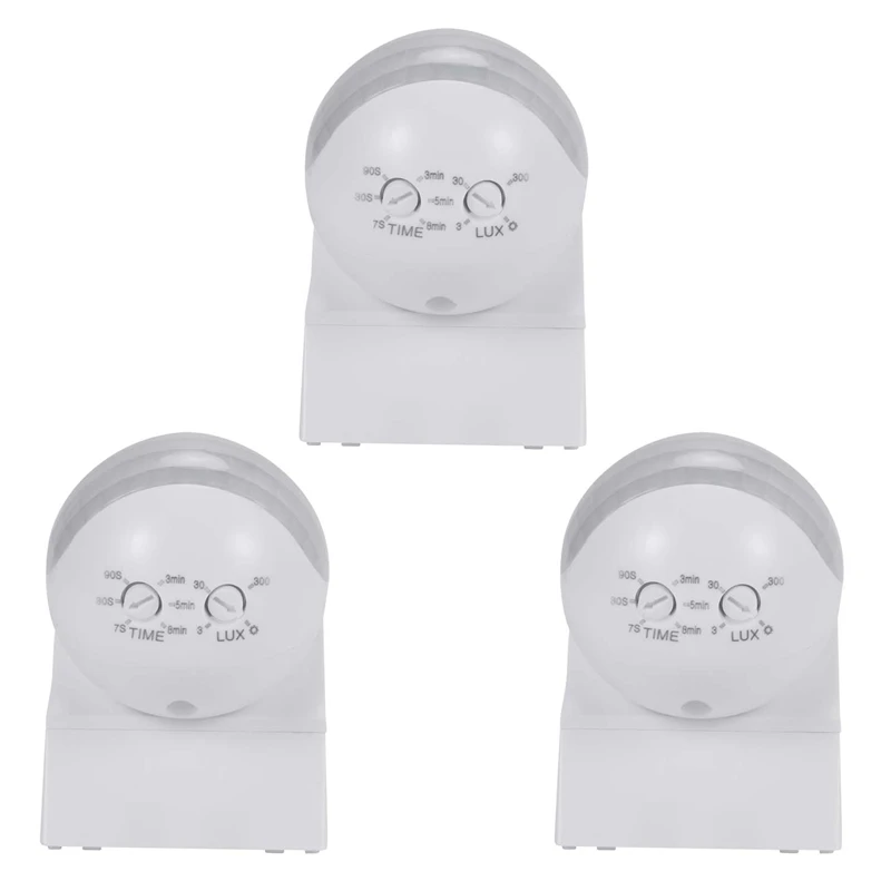 

3X Ac110v-240V 180 Degree Outdoor Ip44 Security Pir Infrared Motion Sensor Switch Detector Movement Switch Max 30M