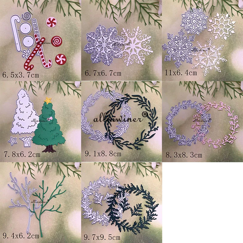 

Рождественские кольца со снежными листьями, металлические Вырубные штампы для рукоделия, скрапбукинга, альбома, бумаги, искусственное тиснение, вырубки