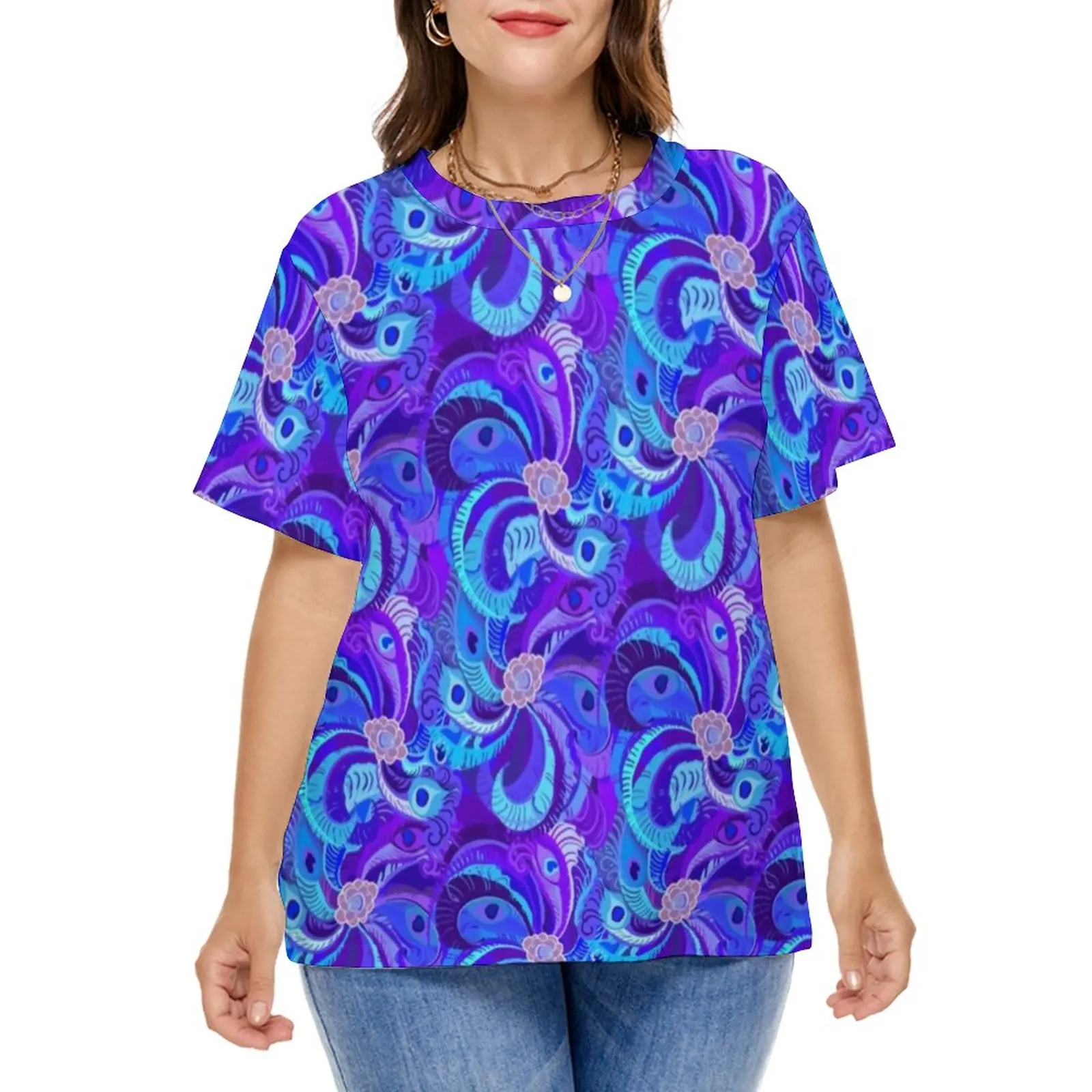 Peacock Neck Gator T-Shirts Retro Blue Feathers Classic T Shirt Short Sleeve Women Retro Tshirt Print Clothes Plus Size 4XL 5XL
Peacock Neck Gator T-Shirts Retro Blue Feathers Classic T Shirt Short Sleeve Women Retro Tshirt Print Clothes Plus Size 4XL 5XL