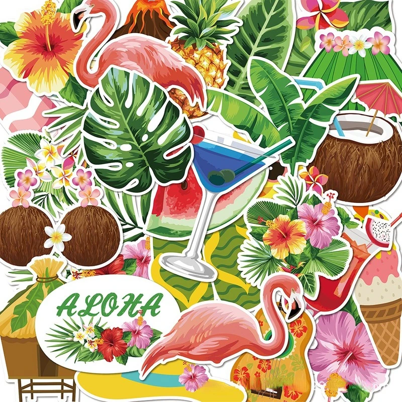 50pcs Hawaii Aloha Stickers Tropical Flamingo Waterproof Sticker Kids Birthday Party Favors Girls Luggage Computer Labels
50pcs Hawaii Aloha Stickers Tropical Flamingo Waterproof Sticker Kids Birthday Party Favors Girls Luggage Computer Labels