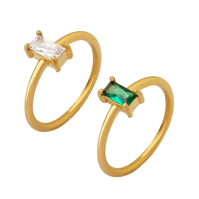 Exquisite Stainless Steel Green White Cubic Zirconia Square Waterproof Stacker Rings for Women 18K Gold Plated Stylish Ring Gift
Exquisite Stainless Steel Green White Cubic Zirconia Square Waterproof Stacker Rings for Women 18K Gold Plated Stylish Ring Gift