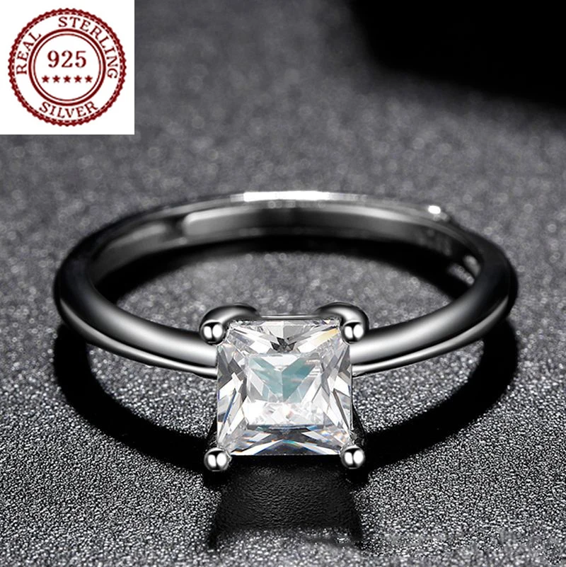Mulberry stone transparent diamond ring refers to S925 silver plated platinum set single square zircon wedding unisex ring
Mulberry stone transparent diamond ring refers to S925 silver plated platinum set single square zircon wedding unisex ring