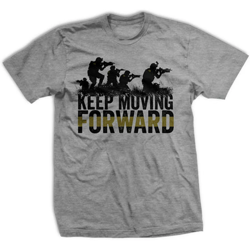 

Keep Moving Forward (Army) Soldiers Silhouette T Shirt. Short Sleeve 100% Cotton Casual T-shirts Loose Top Size S-3XL