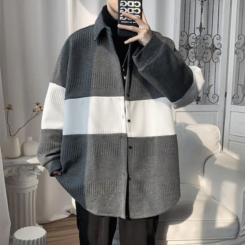 Autumn New Long Sleeves Men Clothes Loose Solid Color Round Lapel Knit Jacket Casual and Comfortable Contracted Mens Jacket
Autumn New Long Sleeves Men Clothes Loose Solid Color Round Lapel Knit Jacket Casual and Comfortable Contracted Mens Jacket