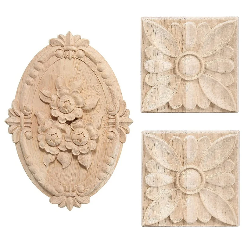 Wooden Carved Onlay Applique Unpainted Carving Decal Flower Door Cabinet Furniture Decoration
Wooden Carved Onlay Applique Unpainted Carving Decal Flower Door Cabinet Furniture Decoration
