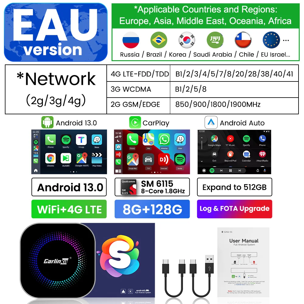 CarlinKit CarPlay Android 13 TV Box SM6225 8-ядерный беспроводной Android Auto автомобильный адаптер для воспроизведения 4G LTE потоковая коробка видео для OEM автомобиля
CarlinKit CarPlay Android 13 TV Box SM6225 8-ядерный беспроводной Android Auto автомобильный адаптер для воспроизведения 4G LTE потоковая коробка видео для OEM автомобиля