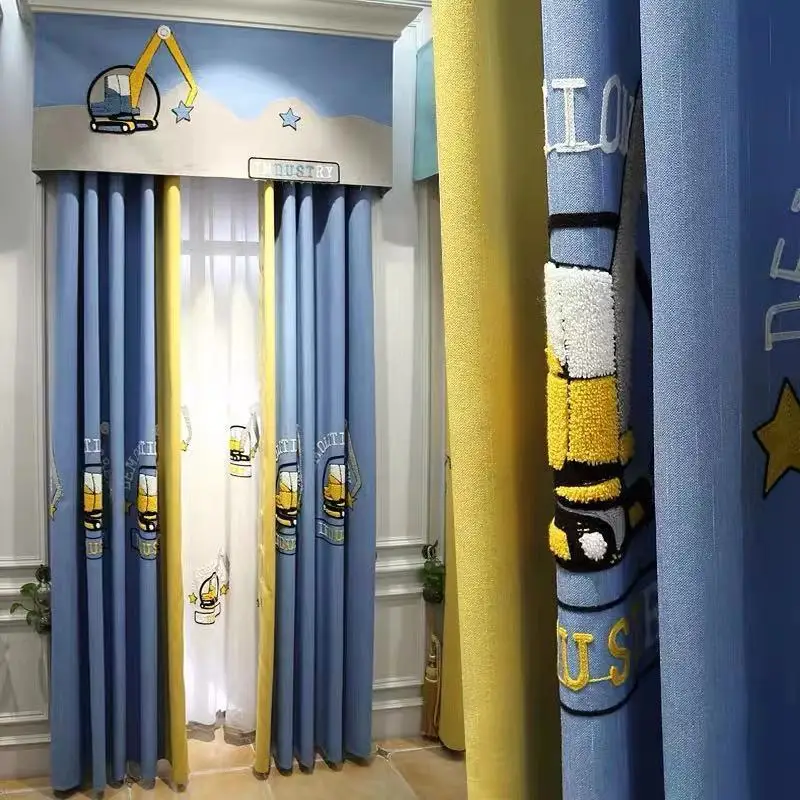 Children's Room Excavator Excavator Pattern Curtain Cloth Boy Bedroom Korean Style British Bay Window Finished Curtain lxj
Children's Room Excavator Excavator Pattern Curtain Cloth Boy Bedroom Korean Style British Bay Window Finished Curtain lxj