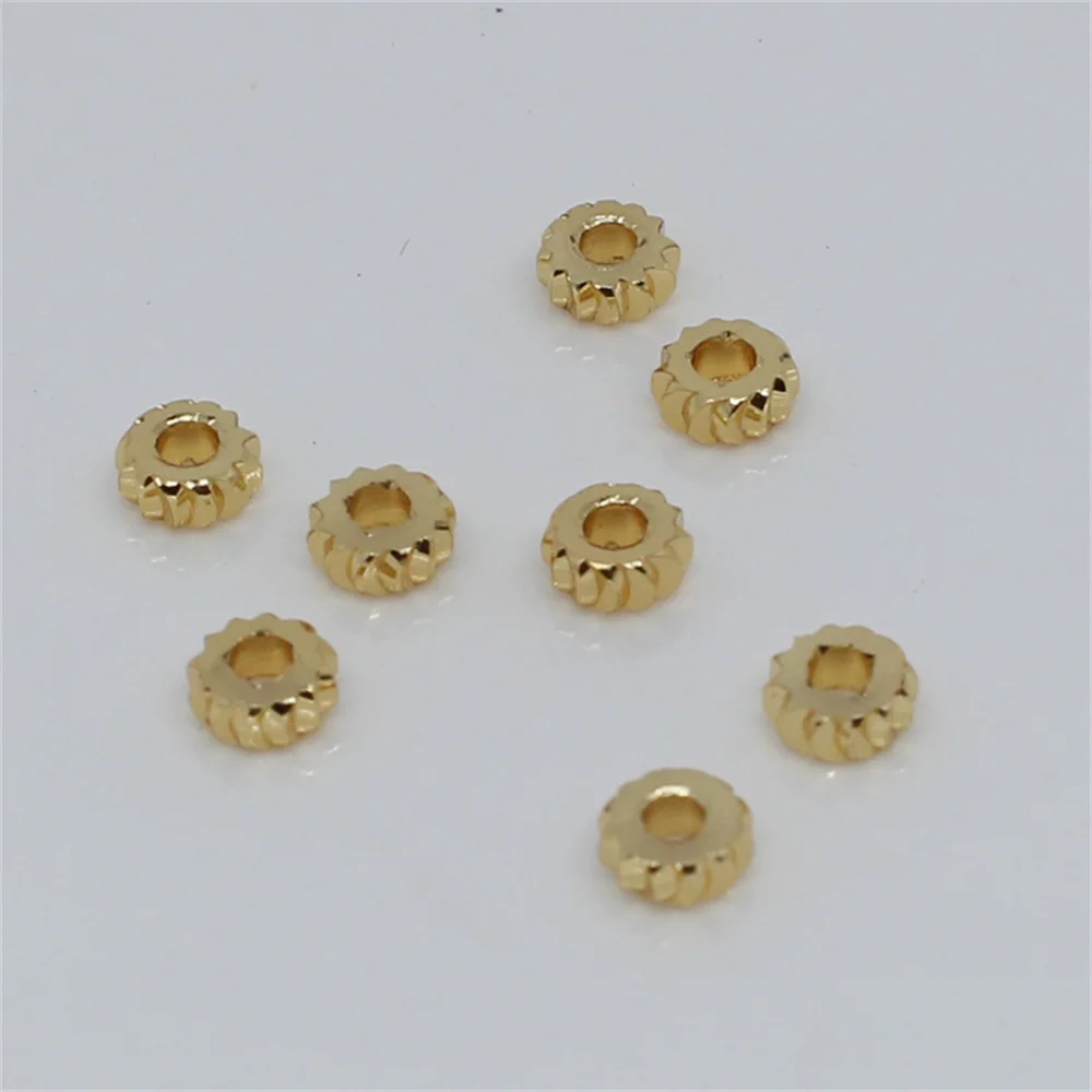 18 karat gold cut flower tire beads handmade DIY jewelry accessories material Abacus beads spacer beads color preserving spacer
18 karat gold cut flower tire beads handmade DIY jewelry accessories material Abacus beads spacer beads color preserving spacer