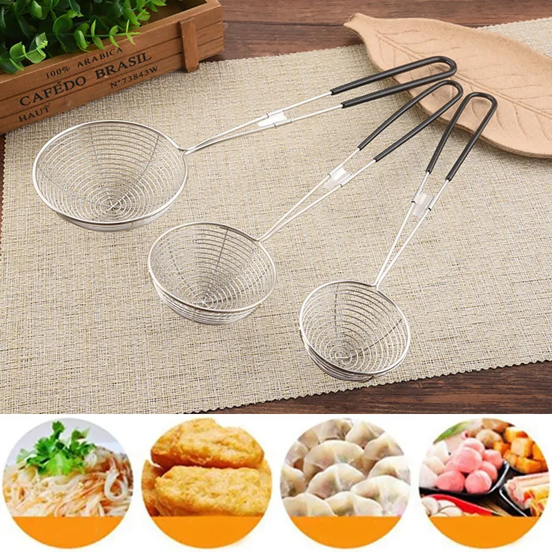 Stainless Steel Skimmer Spoon Strainer Long Handle Spider Wire Skimmer Ladle For Frying Pasta Chip Noodles Scoop Kitchen Cooking
Stainless Steel Skimmer Spoon Strainer Long Handle Spider Wire Skimmer Ladle For Frying Pasta Chip Noodles Scoop Kitchen Cooking
