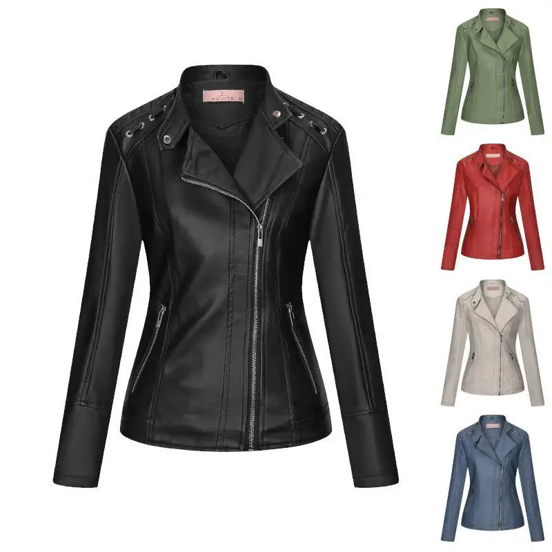 Leather Women Slim Women's Jacket Lapel Zipper PU Leather Jacket Leather Women's 2022 Autumn/Winter New Style Coat
Leather Women Slim Women's Jacket Lapel Zipper PU Leather Jacket Leather Women's 2022 Autumn/Winter New Style Coat