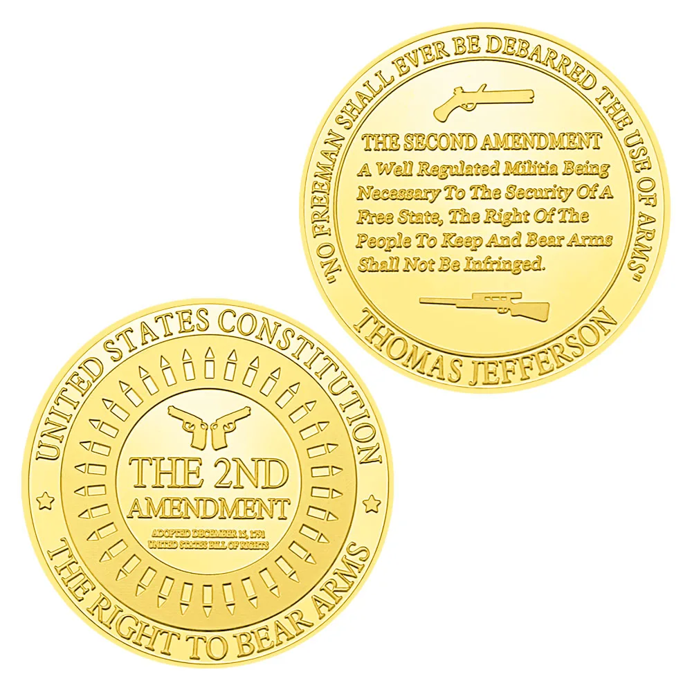 United States Constitution The 2nd Amendment Souvenir Gold Plated Coin The Right of The People To Keep and Bear Arms Collection
United States Constitution The 2nd Amendment Souvenir Gold Plated Coin The Right of The People To Keep and Bear Arms Collection