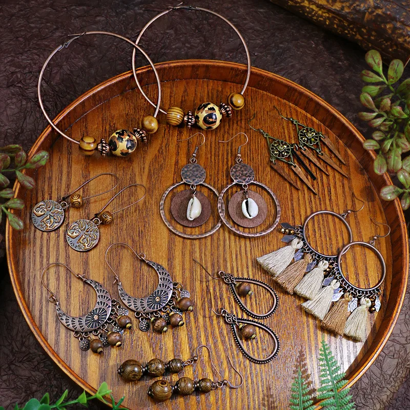 Bohemian Earrings For Women Ethnic Tree Of Life Big Round Tassel Earring Vintage Wooden Beads Earring Statement Jewelry
Bohemian Earrings For Women Ethnic Tree Of Life Big Round Tassel Earring Vintage Wooden Beads Earring Statement Jewelry