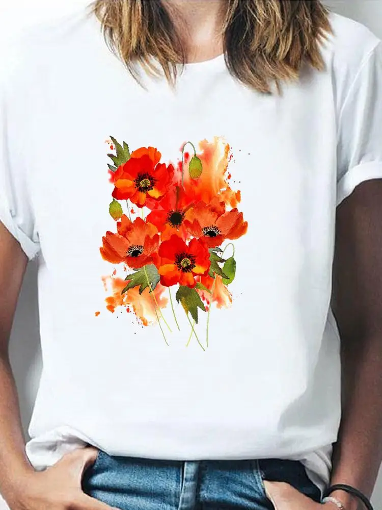Tee Women Flower Watercolor Sweet 90s Style Clothes T Female Clothing Fashion Print Summer Short Sleeve Casual Graphic T-shirts
Tee Women Flower Watercolor Sweet 90s Style Clothes T Female Clothing Fashion Print Summer Short Sleeve Casual Graphic T-shirts