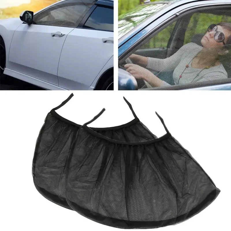 

2PCS Hot Sell Car Window Shades Mosquito Net Sun Cover Rear Side Kids Baby UV Block Mesh Mosquito Repellent Cover