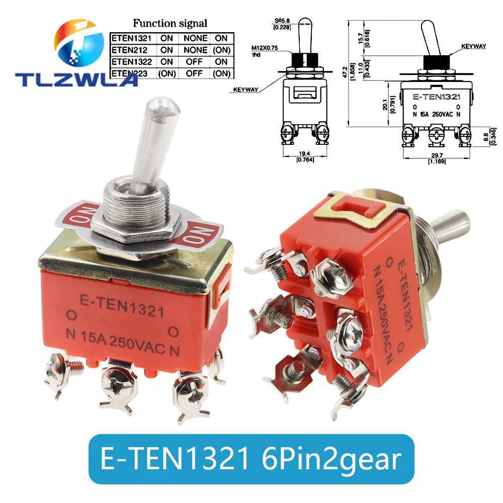 Водонепроницаемый трехпозиционный переключатель TLZWLA E-TEN1322 15А 250В
Водонепроницаемый трехпозиционный переключатель TLZWLA E-TEN1322 15А 250В