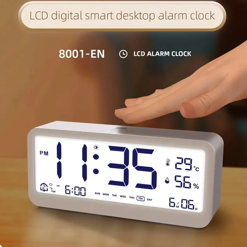 1pc Classic Digital Alarm Clock With LCD Large Time Display Temperature And Humidity In Living Room Bedroom (without Battery)
1pc Classic Digital Alarm Clock With LCD Large Time Display Temperature And Humidity In Living Room Bedroom (without Battery)