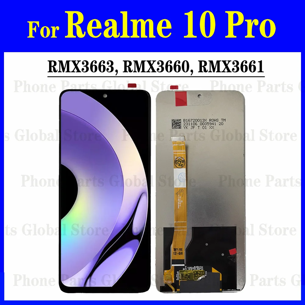 6 72 "ЖК-дисплей для OPPO Realme 10 Pro дисплей RMX3663 RMX3660 RMX3661 ЖК-экран сенсорный