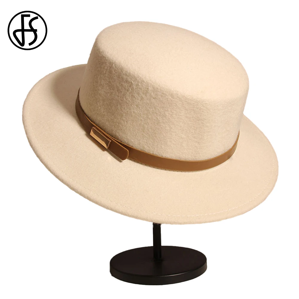 Женская шерстяная шляпка с поясом FS, универсальная шляпка в стиле ретро Хепберн, с плоским верхом, на осень/зиму, 2022 
Женская шерстяная шляпка с поясом FS, универсальная шляпка в стиле ретро Хепберн, с плоским верхом, на осень/зиму, 2022
