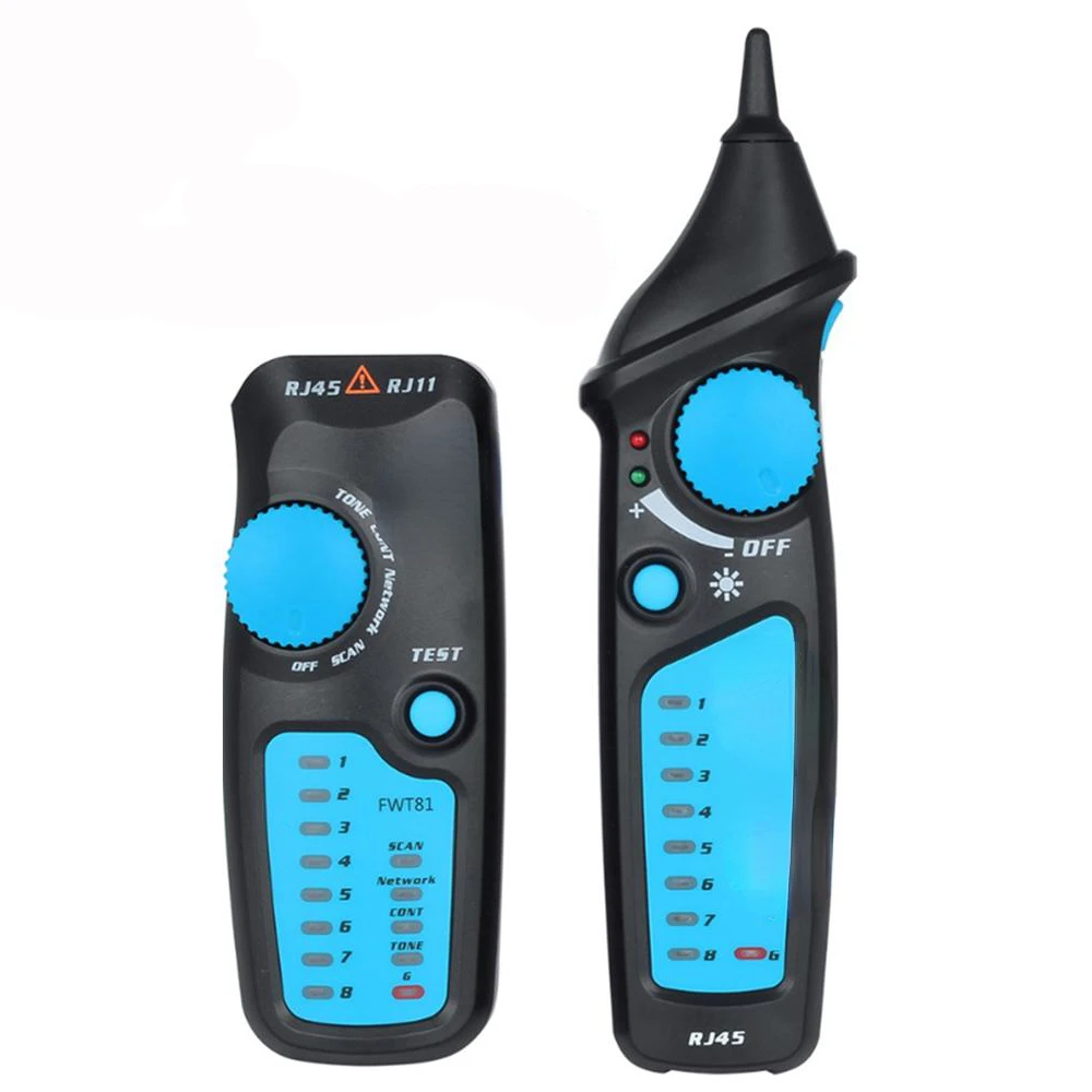 FWT81 Cable Tracker Wire Network LAN TV Cable tester RJ45 RJ11 Telephone Electric Line Finder Tester
FWT81 Cable Tracker Wire Network LAN TV Cable tester RJ45 RJ11 Telephone Electric Line Finder Tester