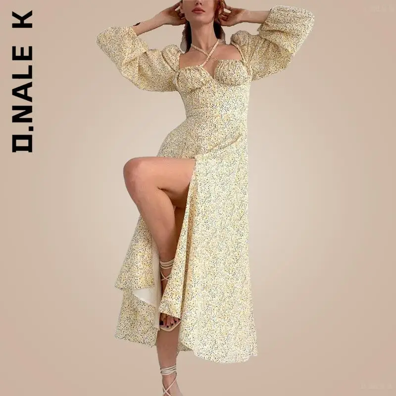 D.Nale K Floral Ruched Cut out Tie up Split Zip Dress Lantern Long Sleeve Backless Maxi Dress Women Prairie Chic Summer Dresses
D.Nale K Floral Ruched Cut out Tie up Split Zip Dress Lantern Long Sleeve Backless Maxi Dress Women Prairie Chic Summer Dresses