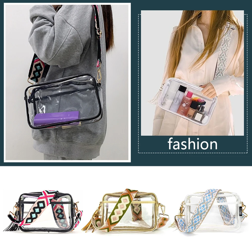 Women Tote Bags Fashion PVC Transparent Women Crossbody Bag Clear Purse Simple Casual Portable Guitar Strap Stadium Approved
Women Tote Bags Fashion PVC Transparent Women Crossbody Bag Clear Purse Simple Casual Portable Guitar Strap Stadium Approved