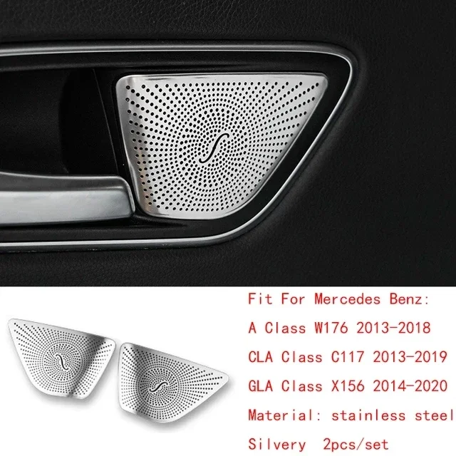 Для Mercedes-Benz A CLA GLA Class W176 X156 C117 стальные автомобильные дверные динамики стерео декоративная крышка накладка динамика
Для Mercedes-Benz A CLA GLA Class W176 X156 C117 стальные автомобильные дверные динамики стерео декоративная крышка накладка динамика