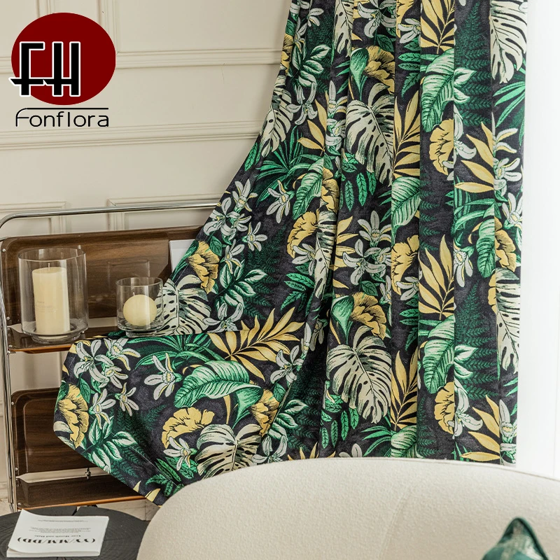 Nordic Printed Curtains for Living Room American Style Plant Green Curtain for Children's Ready-made Bedroom Window Drapes
Nordic Printed Curtains for Living Room American Style Plant Green Curtain for Children's Ready-made Bedroom Window Drapes