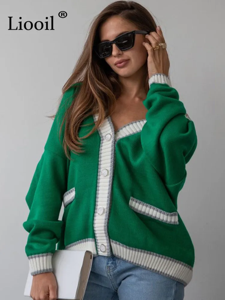 Color Block Knit Sweater Coats Women Button Up Cardigan Long Sleeve Knitted Tops Autumn Winter Patchwork Baggy Sweaters Outwear
Color Block Knit Sweater Coats Women Button Up Cardigan Long Sleeve Knitted Tops Autumn Winter Patchwork Baggy Sweaters Outwear